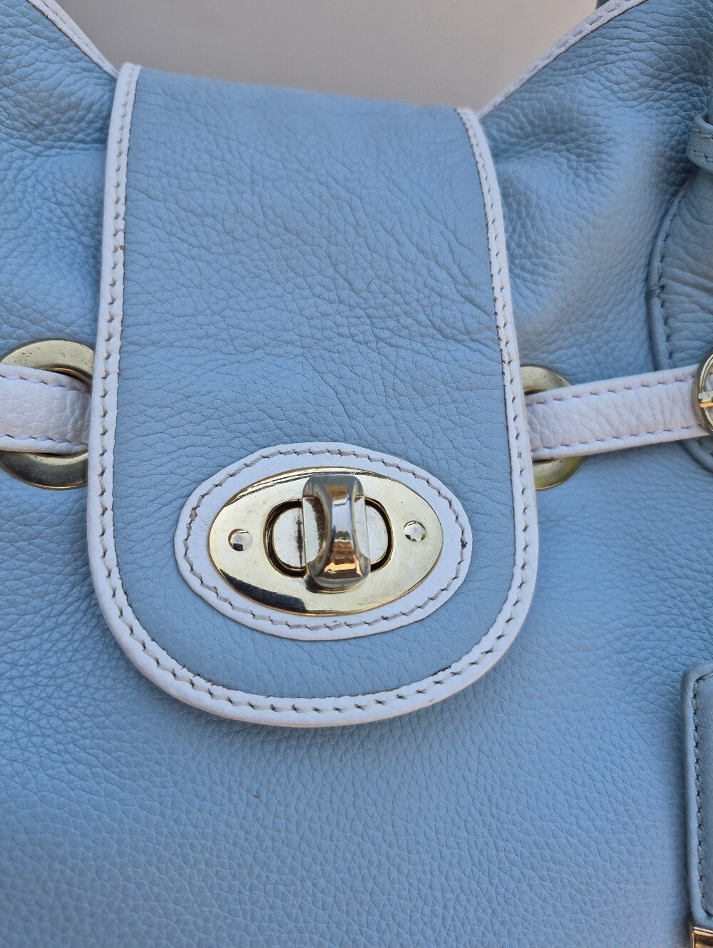 Da Milano Genuine Pebbled Leather Satchel Handbag - Picture 4 of 16